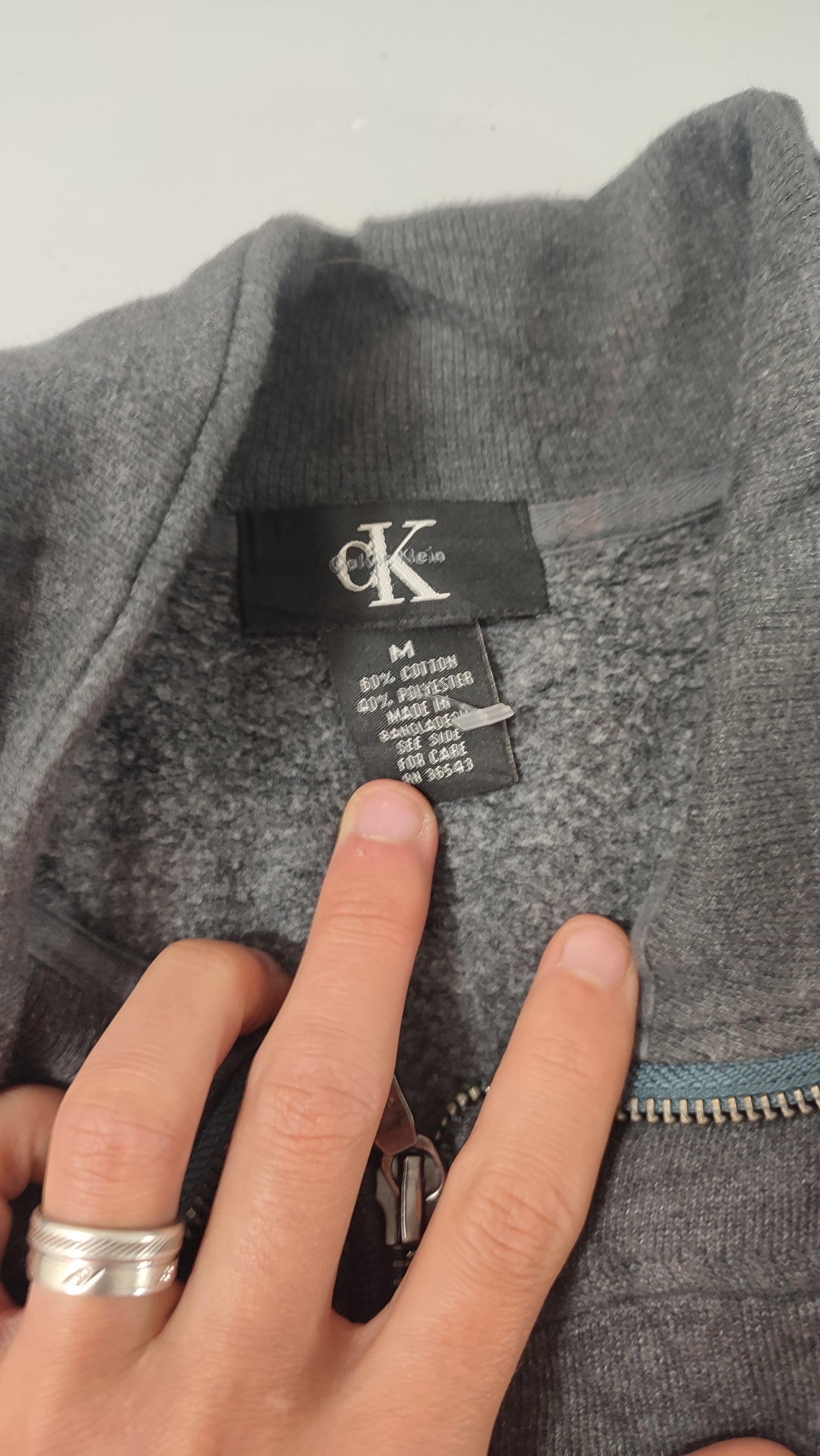 Vêtement Homme Sweat veste gris foncé Calvin Klein taille M #RETROSTREET