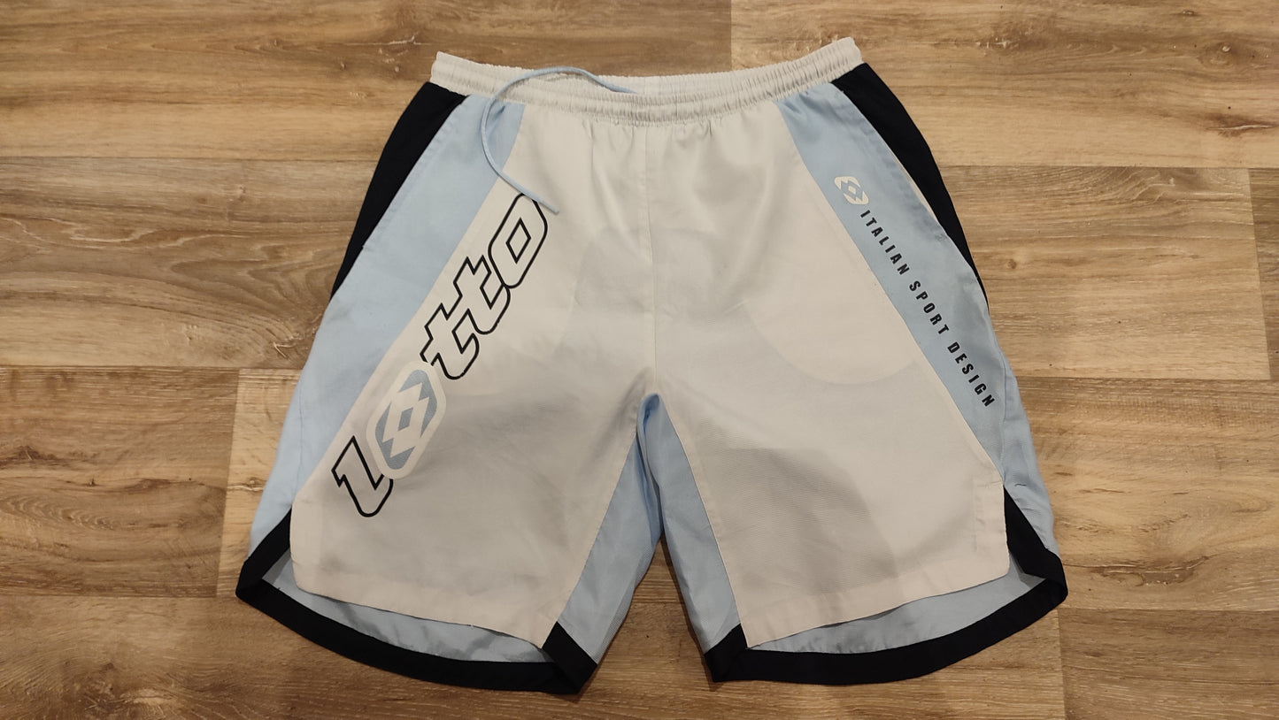 Vêtement Homme short Lotto Italian Sport Design Blanc et bleu ciel taille XL #RETROSTREET