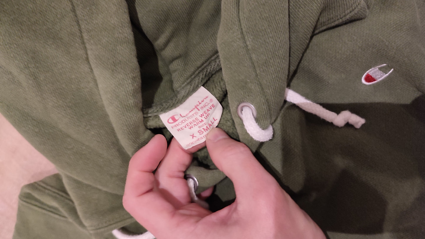 Vêtement Homme Sweat pull capuche vert Champion taille XS #RETROSTREET