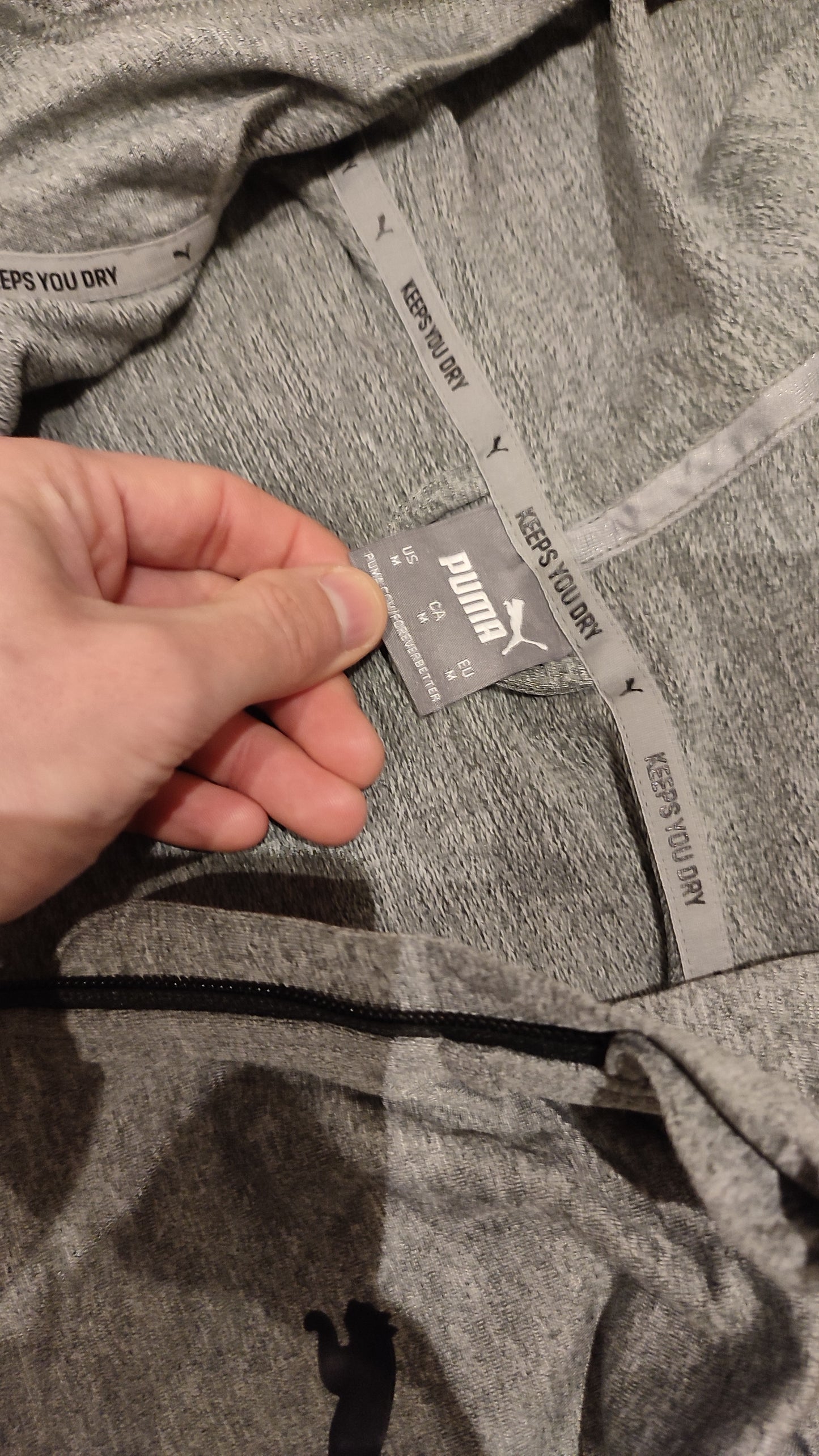 Vêtement Homme veste capuche zip Puma grise taille M #RETROSTREET