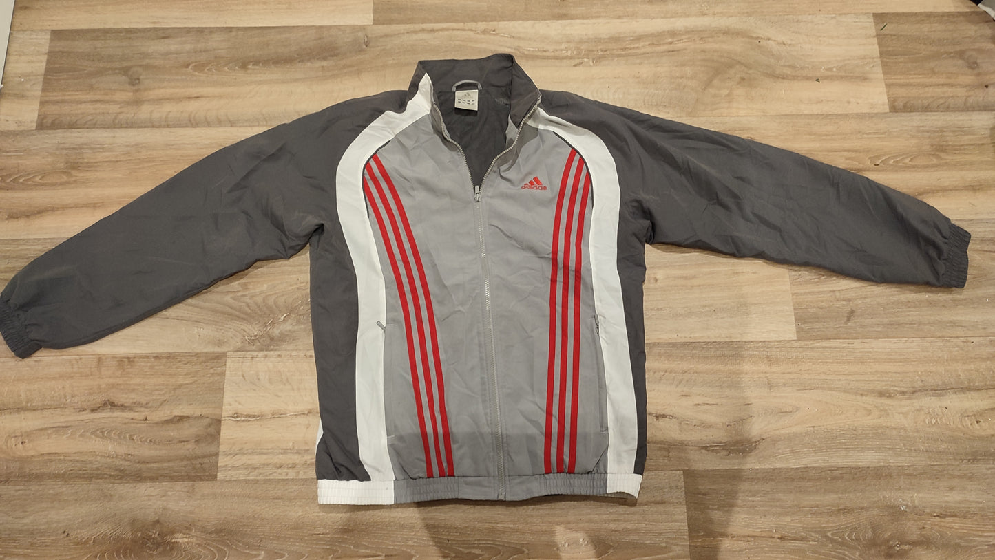 Vêtement Homme Veste zip Adidas grise avec poche zippé taille M #RETROSTREET