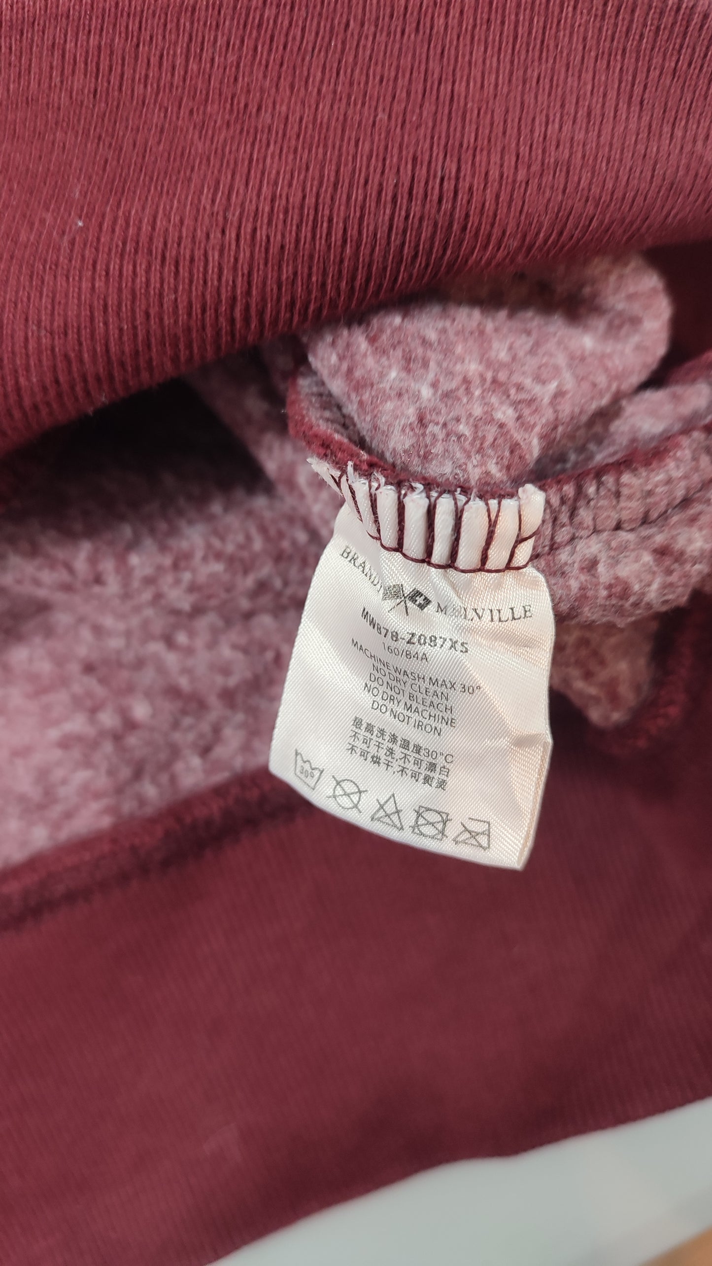 Vêtement Femme Sweatshirts Sweats pull 1/4 zippé bordeaux Brandy Melville taille M 160/84A #Retrostreet