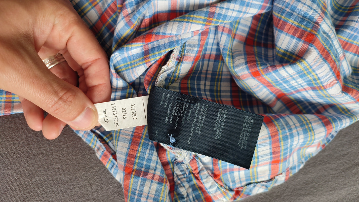 Vêtement Homme Chemise à carreau bleu rouge Tommy Hilfiger taille M #Retrostreet