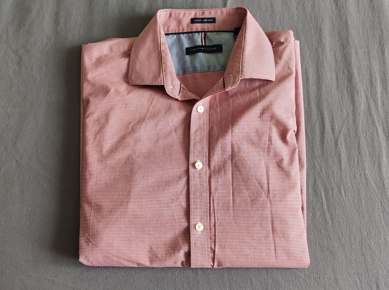 Vêtement Homme Chemise rose à carreaux Tommy Hilfiger taille L 17 34-35 #Retrostreet