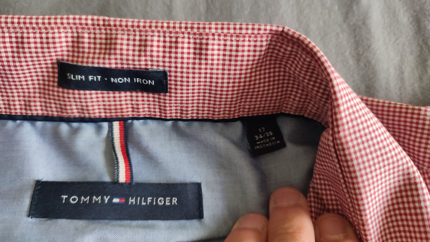 Vêtement Homme Chemise rose à carreaux Tommy Hilfiger taille L 17 34-35 #Retrostreet