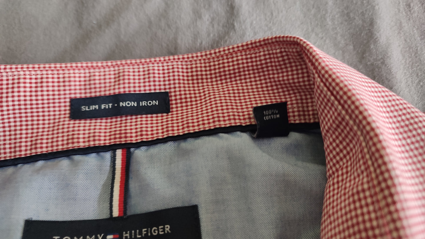 Vêtement Homme Chemise rose à carreaux Tommy Hilfiger taille L 17 34-35 #Retrostreet