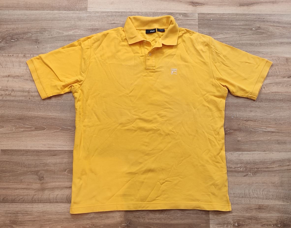VĂŞtement Homme Polo manche courte Fila jaune taille XXL #Retrostreet