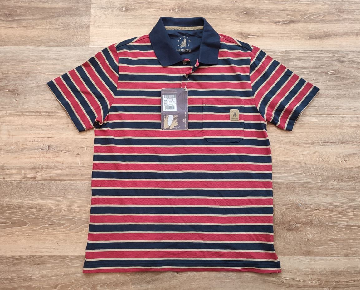 VĂŞtement Homme Polo manche courte Sergio Tacchini bleu rouge taille M #Retrostreet