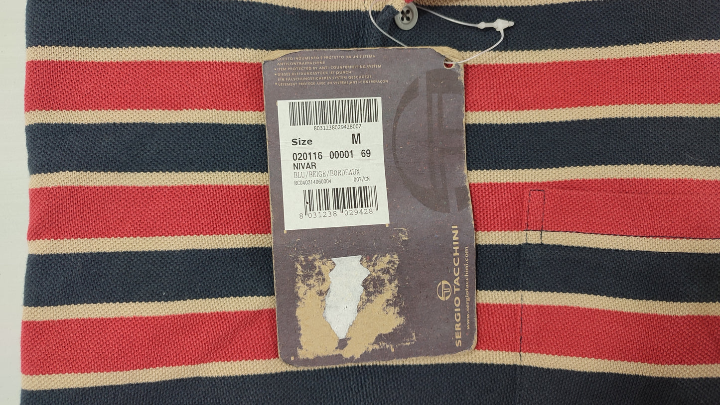 VĂŞtement Homme Polo manche courte Sergio Tacchini bleu rouge taille M #Retrostreet