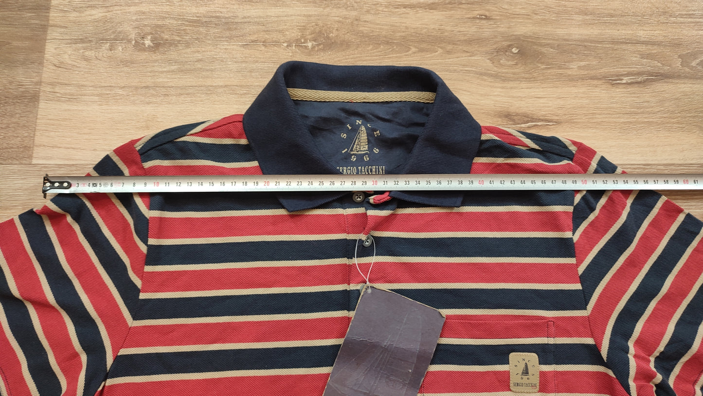 VĂŞtement Homme Polo manche courte Sergio Tacchini bleu rouge taille M #Retrostreet