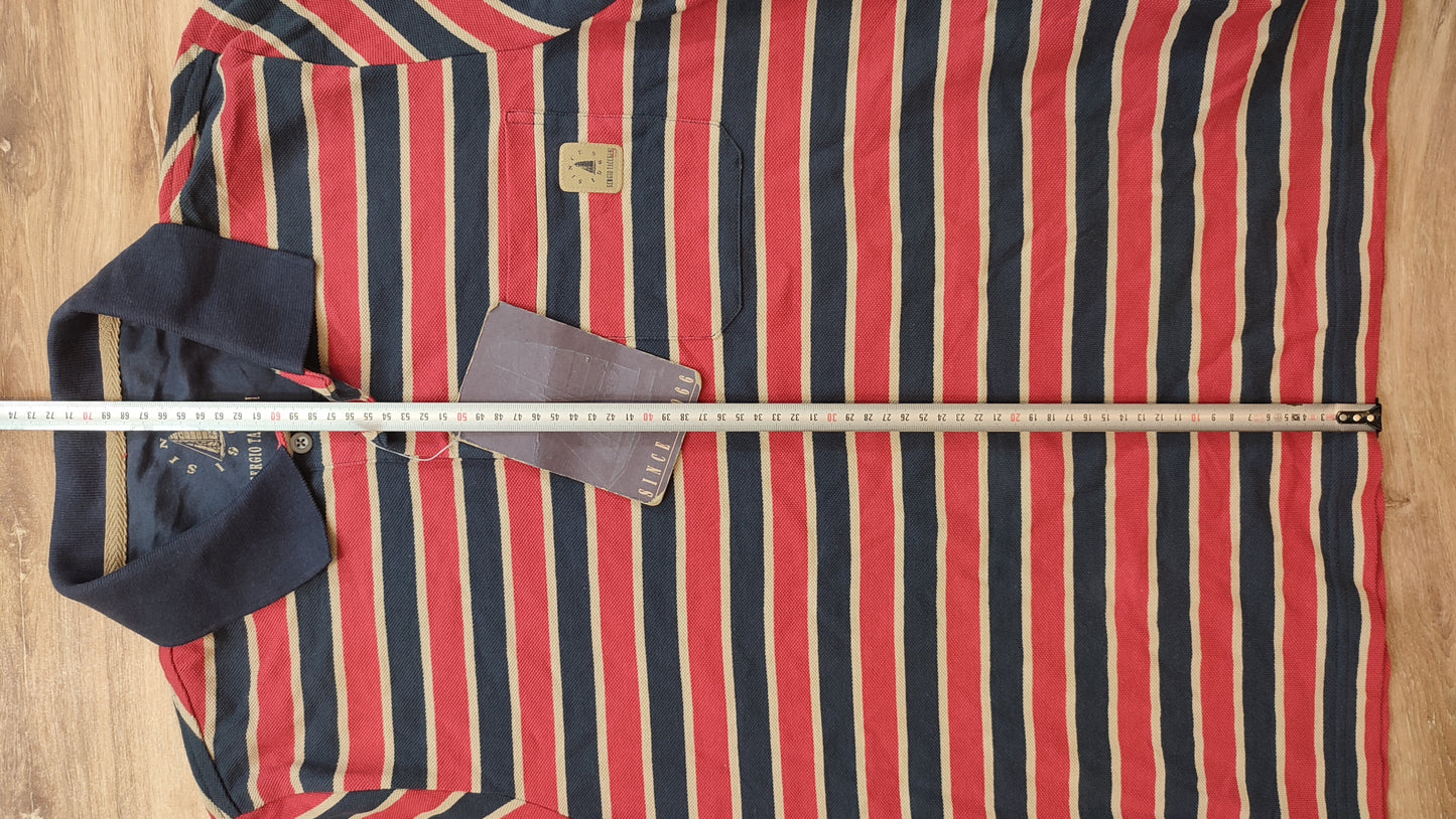 VĂŞtement Homme Polo manche courte Sergio Tacchini bleu rouge taille M #Retrostreet