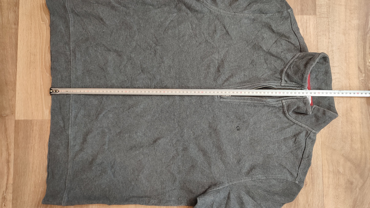 VĂŞtement Homme Pull zip Calvin Klein gris the classic quarter-zip taille L #Retrostreet