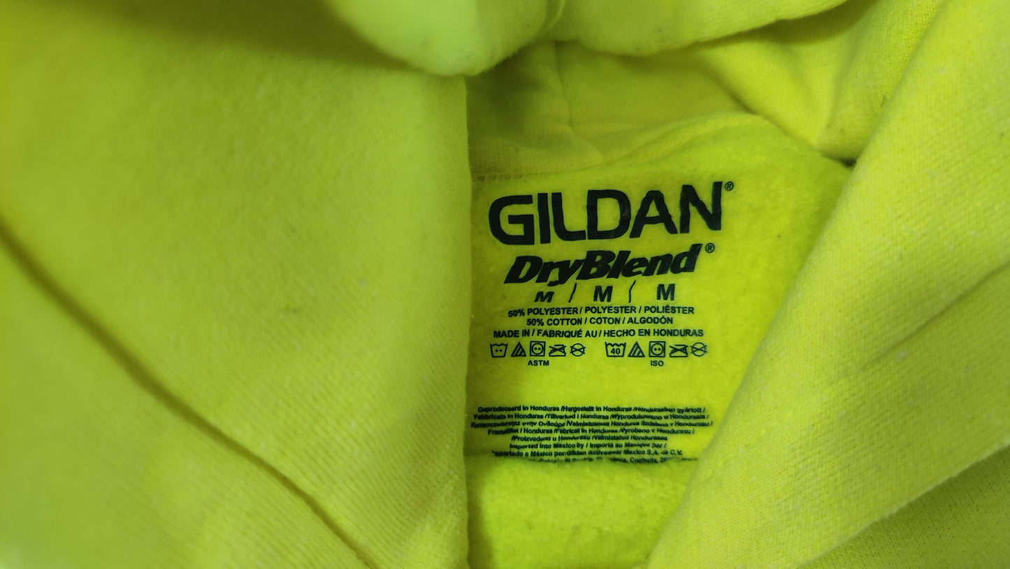 Vêtement Homme Sweatshirts Sweats pull à capuche jaune fluo Gildan dryBlend taille M #Retrostreet