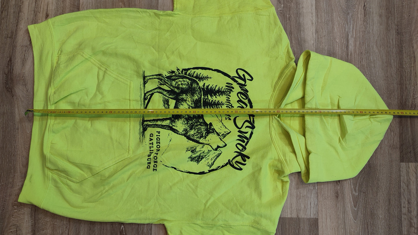 Vêtement Homme Sweatshirts Sweats pull à capuche jaune fluo Gildan dryBlend taille M #Retrostreet