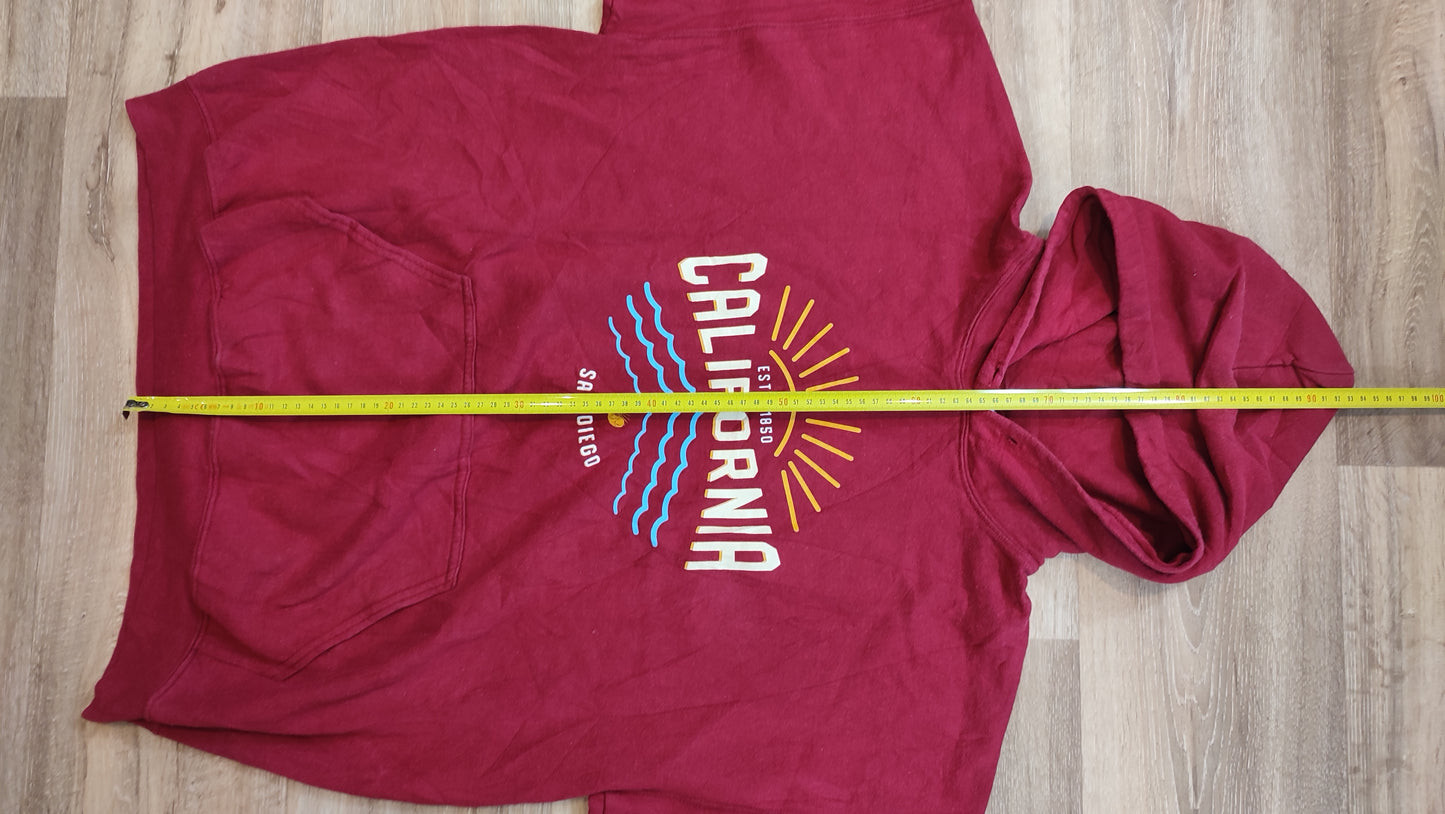 Vêtement Homme Sweatshirts Sweats pull à capuche rouge bordeaux Gildan Heavy Blend taille L #Retrostreet