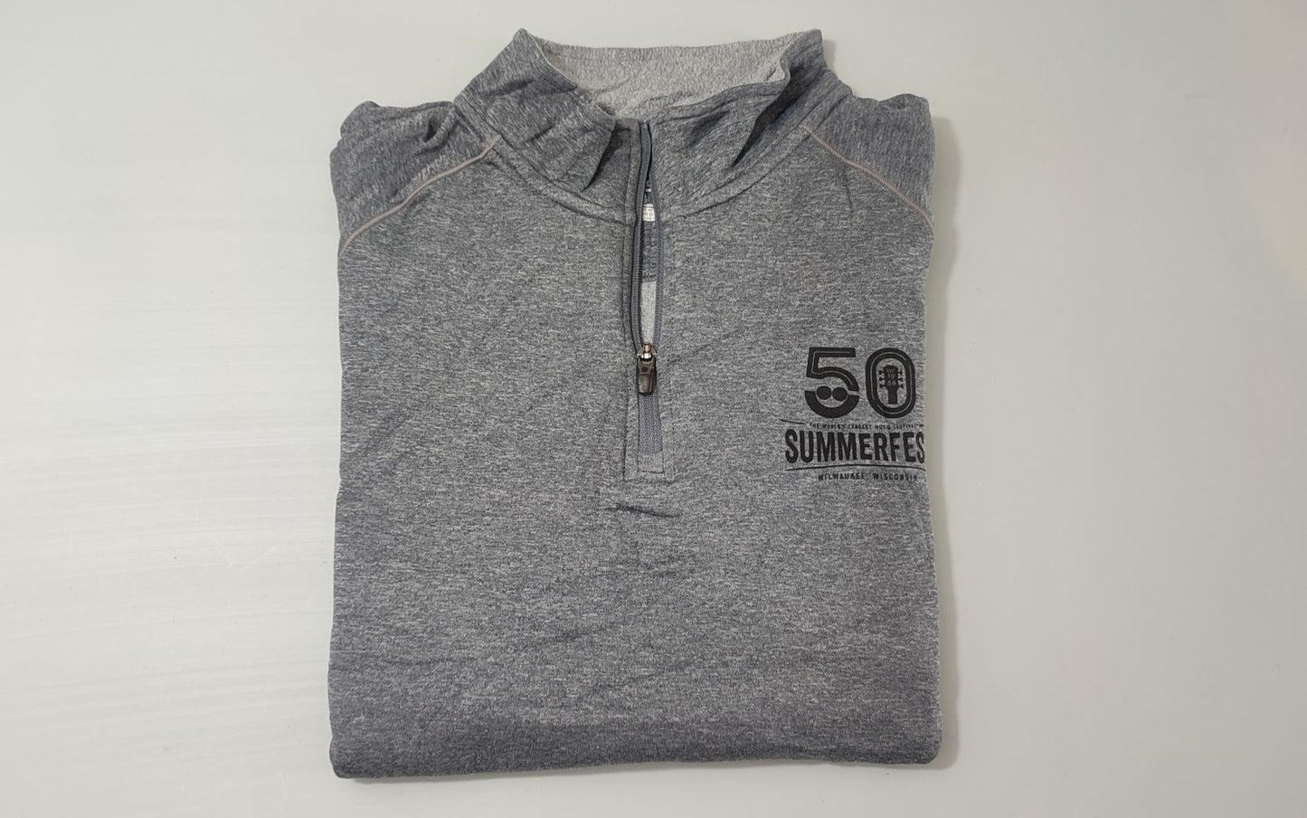 Vêtement Homme Sweat zippé 1/4 Haut de sport gris Champion taille L #Retrostreet