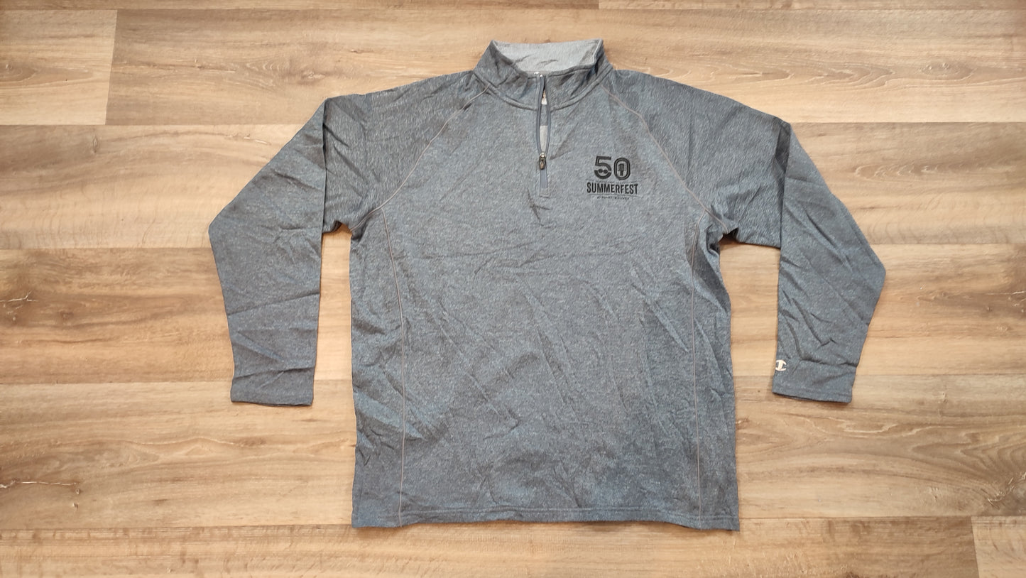 Vêtement Homme Sweat zippé 1/4 Haut de sport gris Champion taille L #Retrostreet