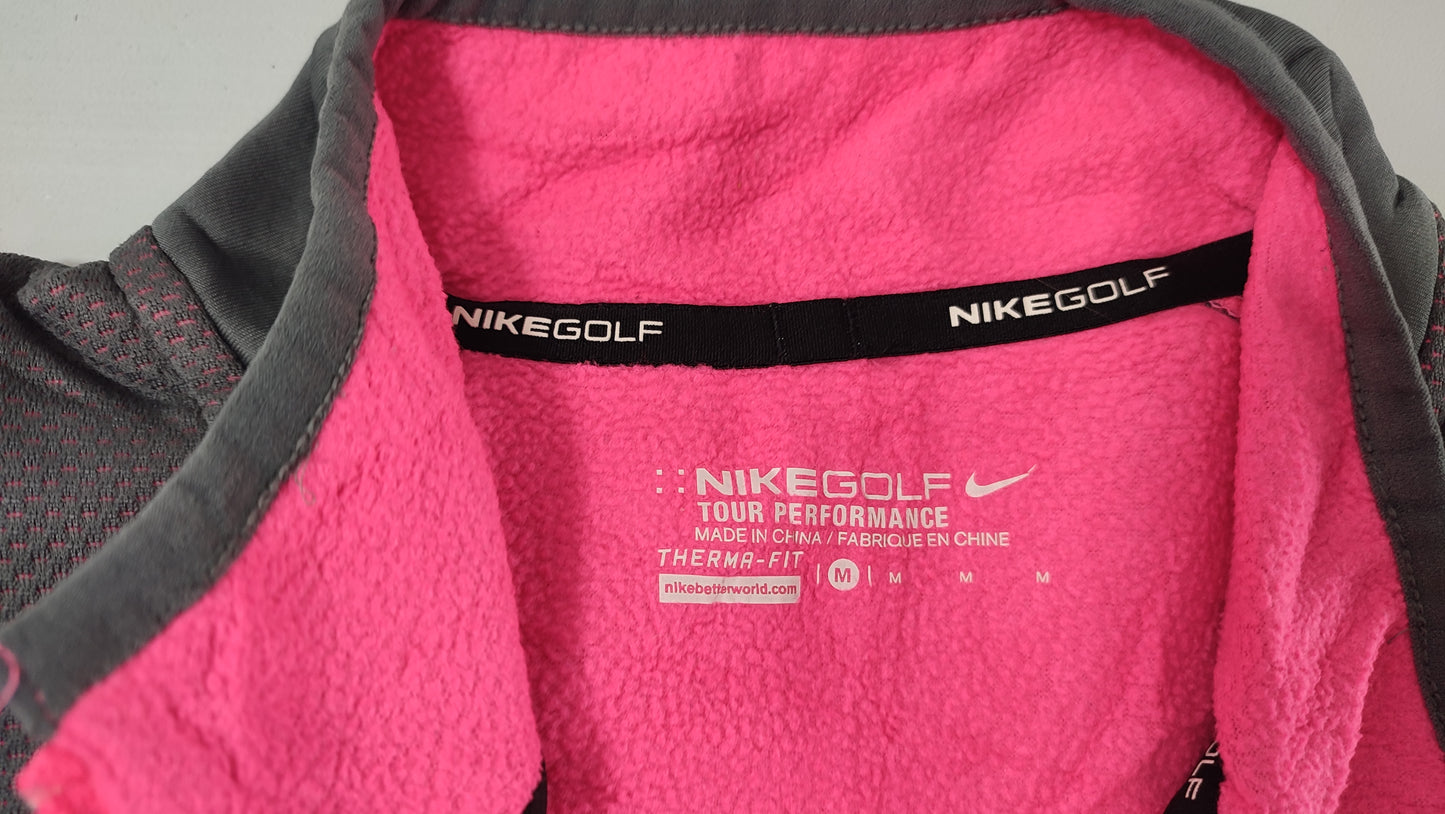 Vêtement Homme Sweat zippé 1/4 Haut de sport gris rose Nike Nikegolf taille M #Retrostreet