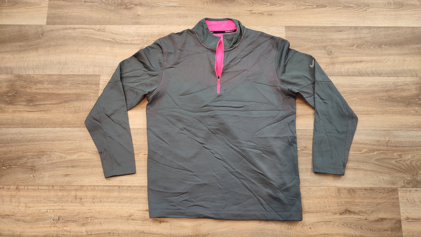 Vêtement Homme Sweat zippé 1/4 Haut de sport gris rose Nike Nikegolf taille M #Retrostreet
