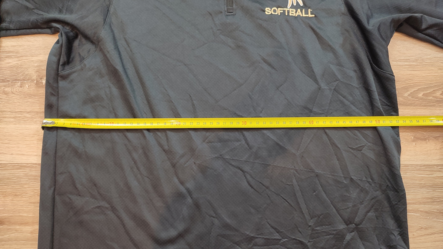 Vêtement Homme Sweat zippé 1/4 Haut de sport noir Softball Nike dri-fit retouché taille L #Retrostreet