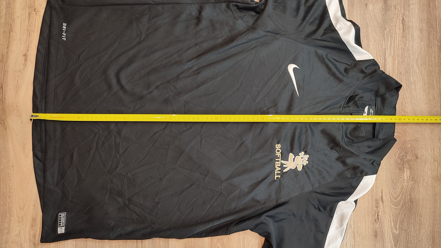 Vêtement Homme Sweat zippé 1/4 Haut de sport noir Softball Nike dri-fit retouché taille L #Retrostreet