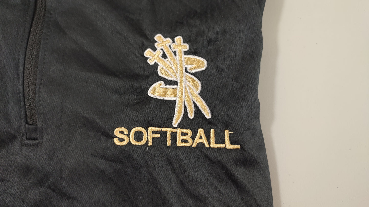 Vêtement Homme Sweat zippé 1/4 Haut de sport noir Softball Nike dri-fit retouché taille L #Retrostreet
