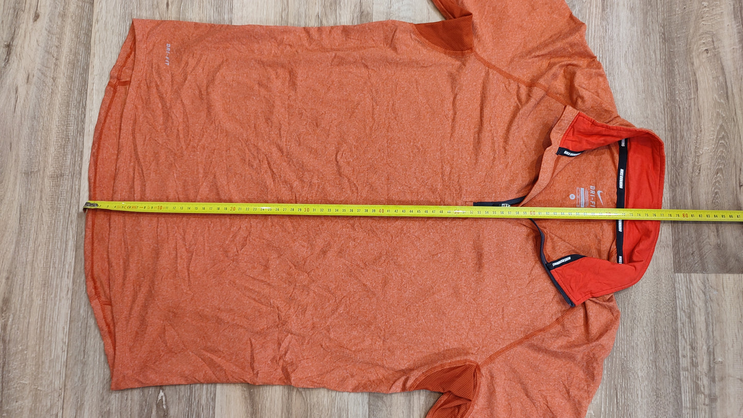 Vêtement Homme Sweat zippé 1/4 Haut de sport orange Nike Running dri-fit taille M #Retrostreet