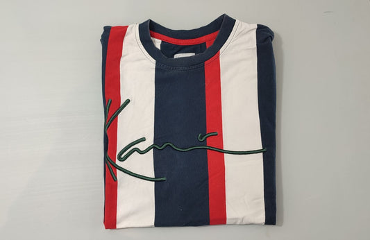 VĂŞtement Homme T-shirt bleu rouge et blanc Karl Kani taille L #Retrostreet