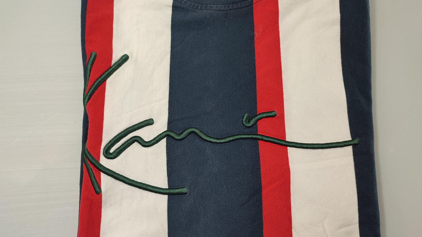 Vêtement Homme T-shirt bleu rouge et blanc Karl Kani taille L #Retrostreet