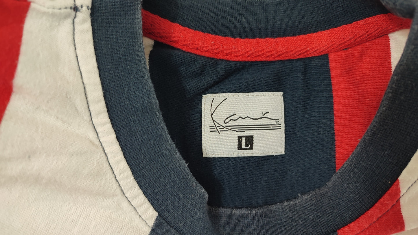 Vêtement Homme T-shirt bleu rouge et blanc Karl Kani taille L #Retrostreet