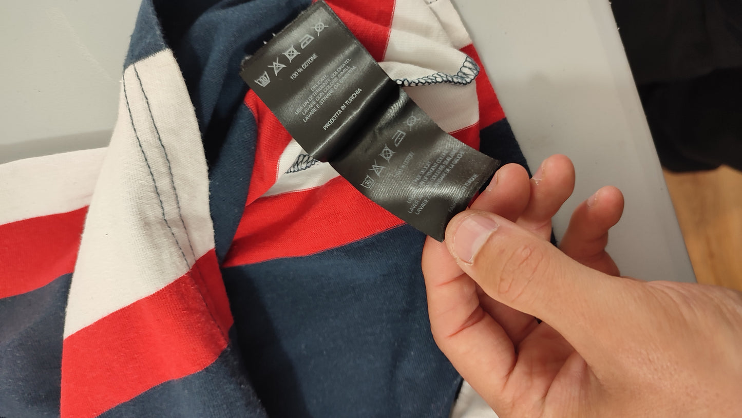 Vêtement Homme T-shirt bleu rouge et blanc Karl Kani taille L #Retrostreet