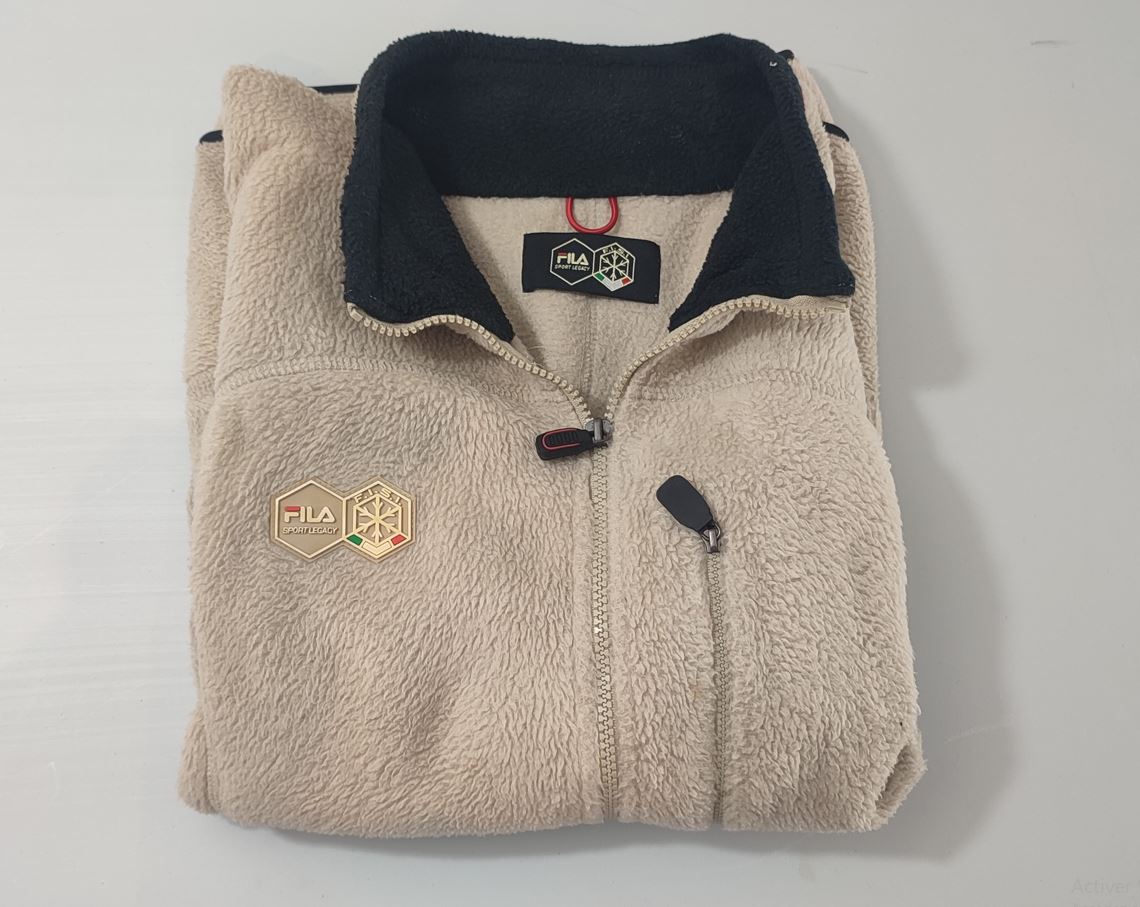 Vêtement Homme Veste Sweat gilet beige Fila sport Legacy taille S / M #RETROSTREET