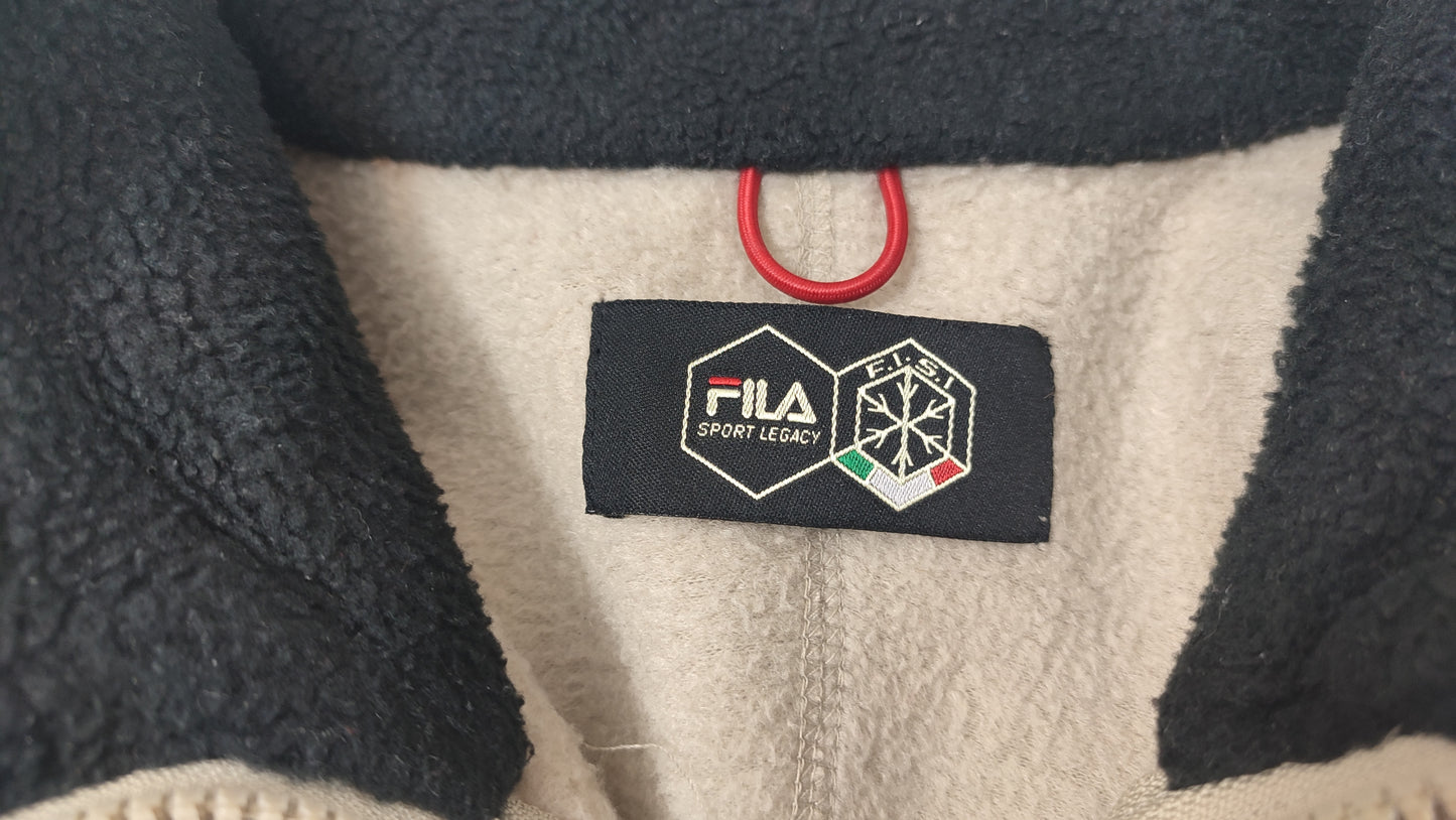 Vêtement Homme Veste Sweat gilet beige Fila sport Legacy taille S / M #RETROSTREET