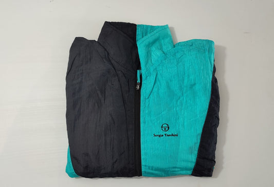 VĂȘtement Homme Veste coupe vent noir et verte Sergio Tacchini sports taille XL #Retrostreet