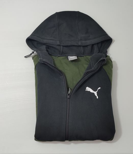 Vêtement Homme veste sweat à capuche noir et vert Puma taille L #RETROSTREET