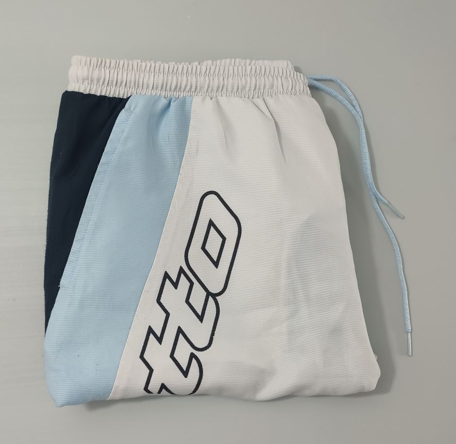 Vêtement Homme short Lotto Italian Sport Design Blanc et bleu ciel taille XL #RETROSTREET