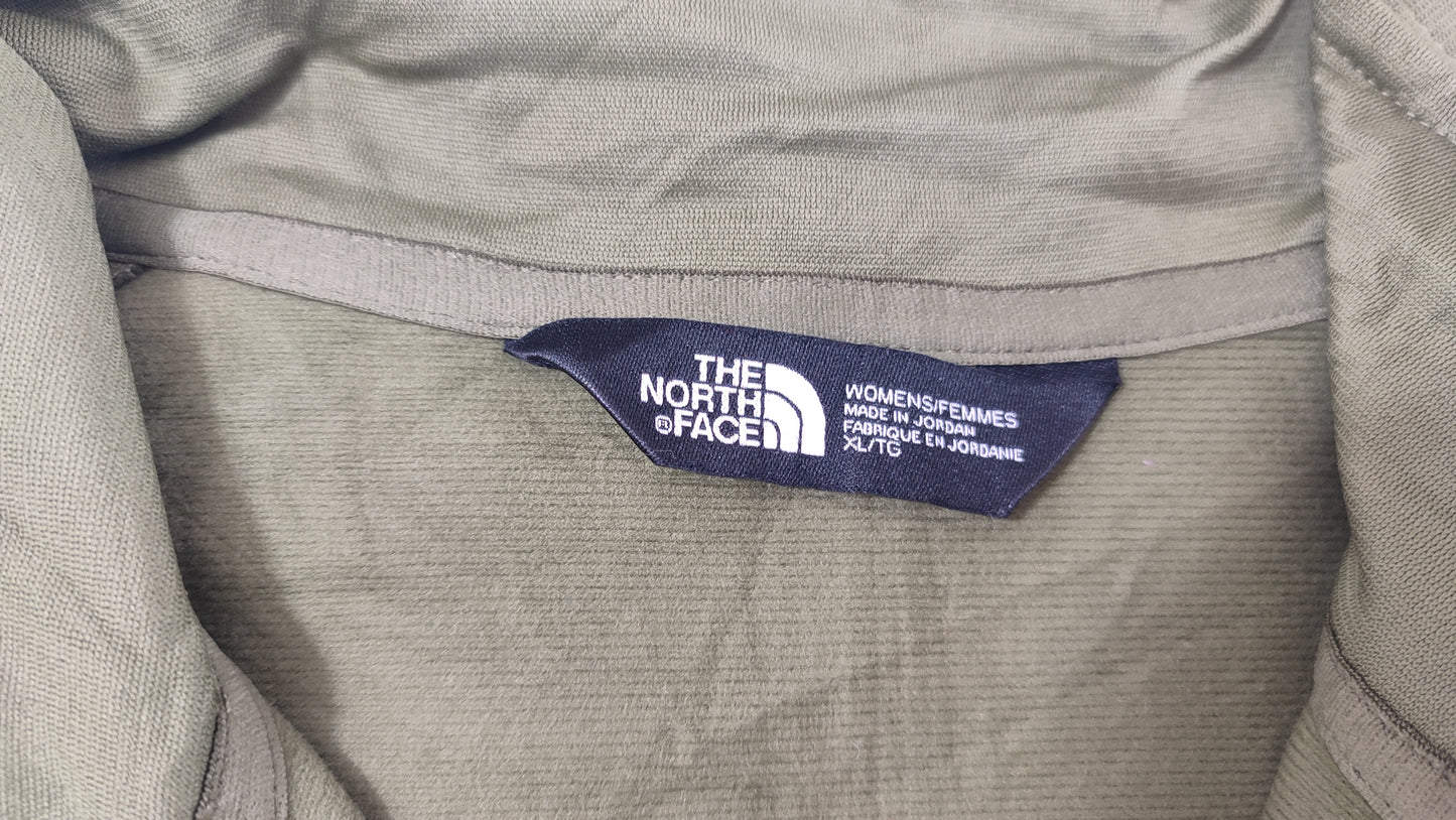 Vêtement femme Sweat zippé 1/4 Haut de sport kaki The North Face TNF taille XL #Retrostreet