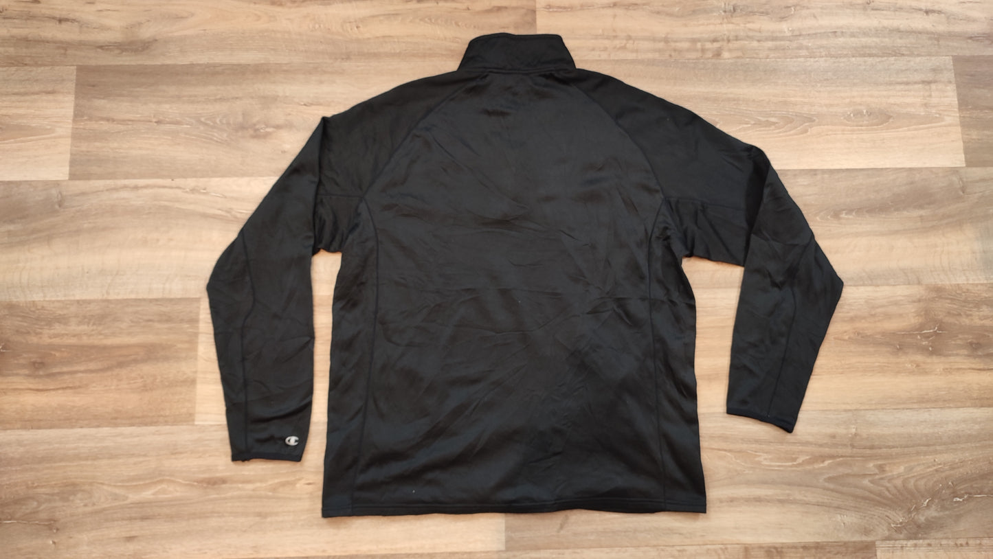 Vêtement homme Sweatshirts Sweats pull 1/4 zippé noir Champion Powertrain Double Dry taille L #Retrostreet