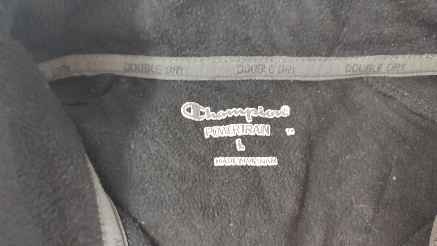 Vêtement homme Sweatshirts Sweats pull 1/4 zippé noir Champion Powertrain Double Dry taille L #Retrostreet