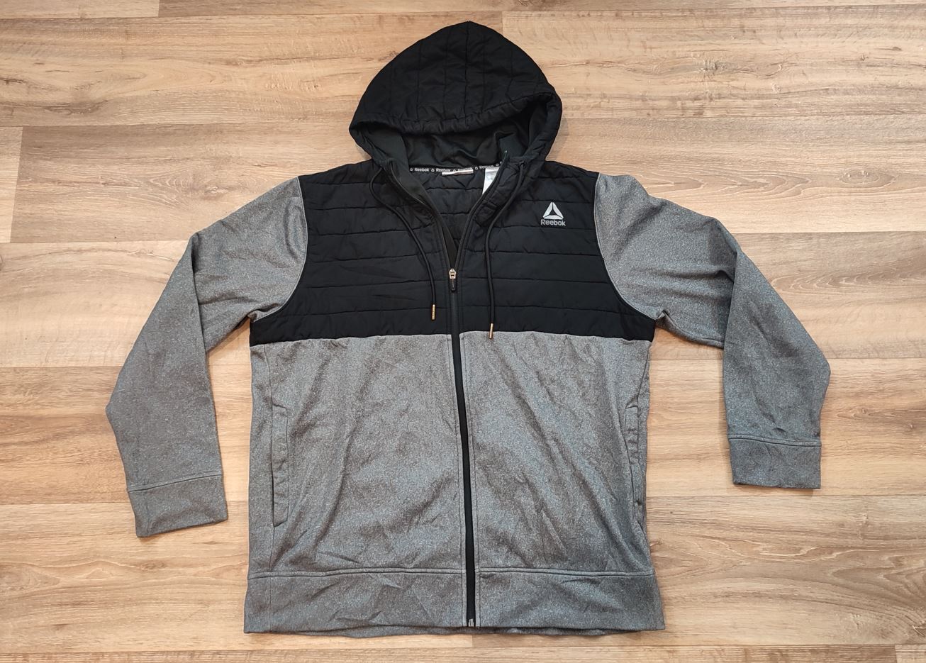 Vêtement homme Sweatshirts Sweats veste manteau zippé gris noir Reebok taille L #Retrostreet