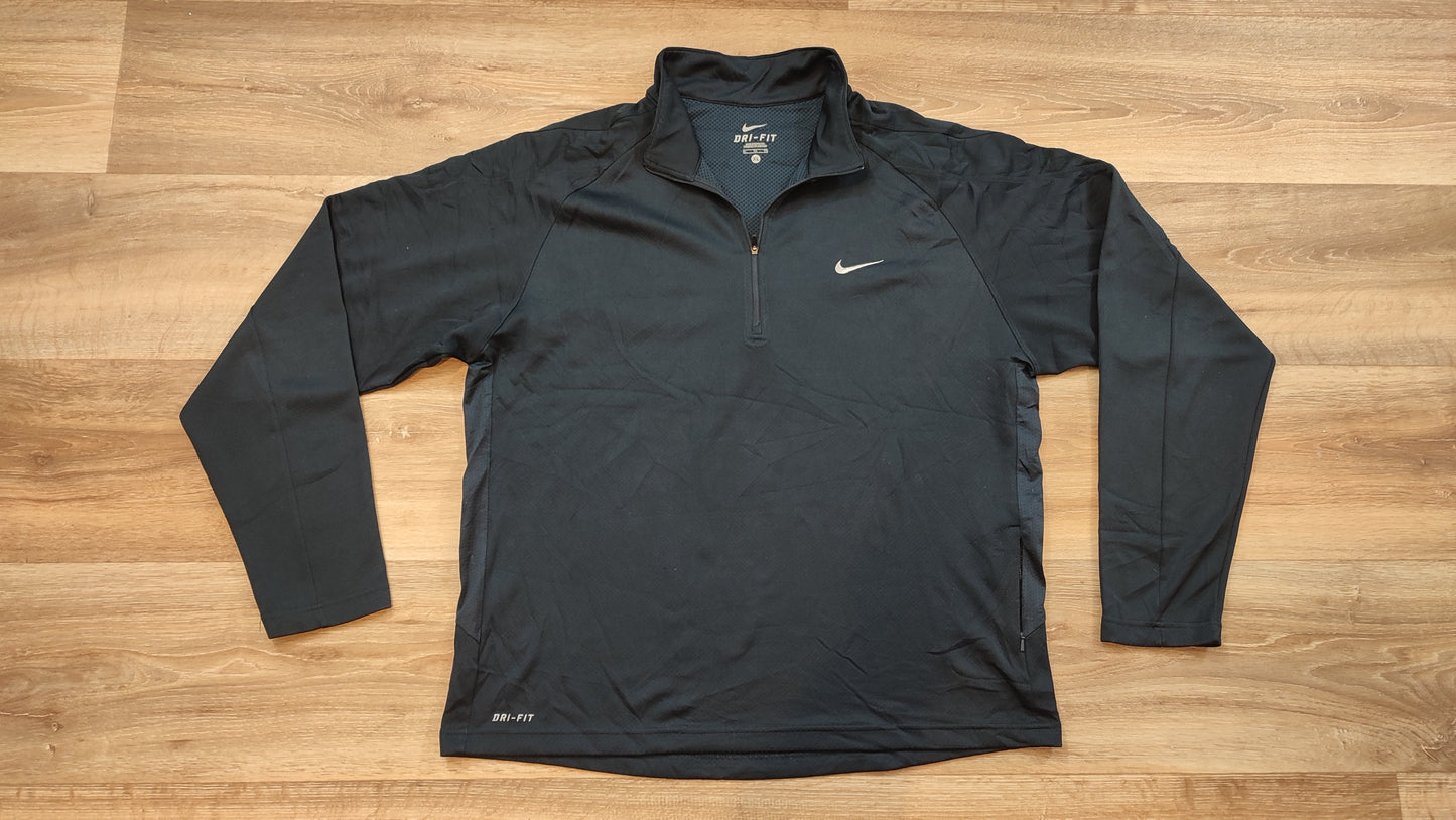 Vêtement homme Sweat zippé 1/4 Haut de sport bleu marine Nike dri-fit taille XL #Retrostreet
