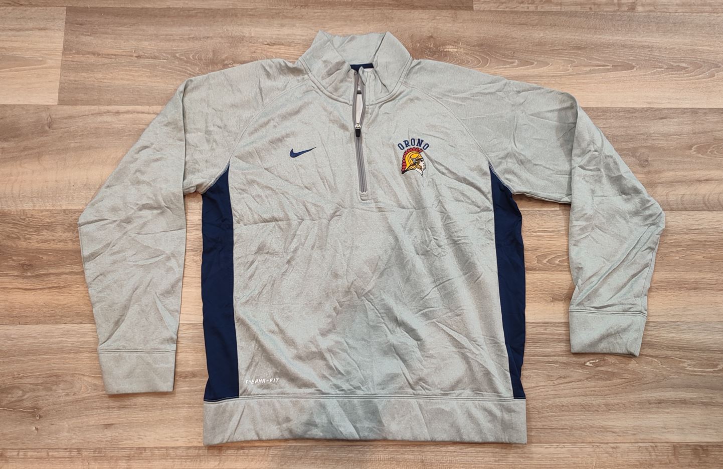 Vêtement homme Sweat zippé 1/4 Haut de sport gris clair Nike dri-fit taille XL #Retrostreet