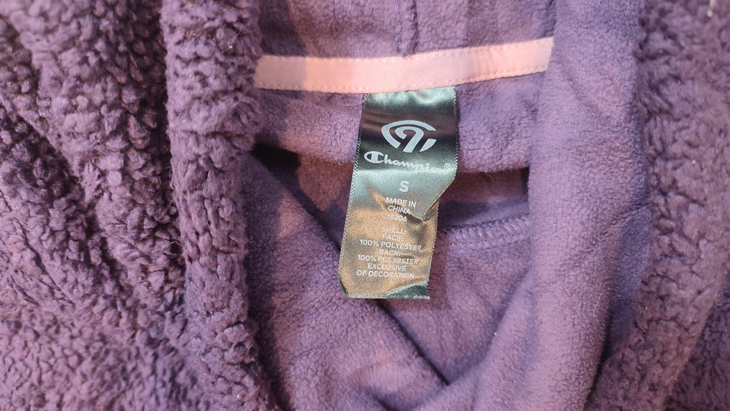 Vêtement sweat pull polaire col haut violet bleu foncé Champion taille S #Retrostreet