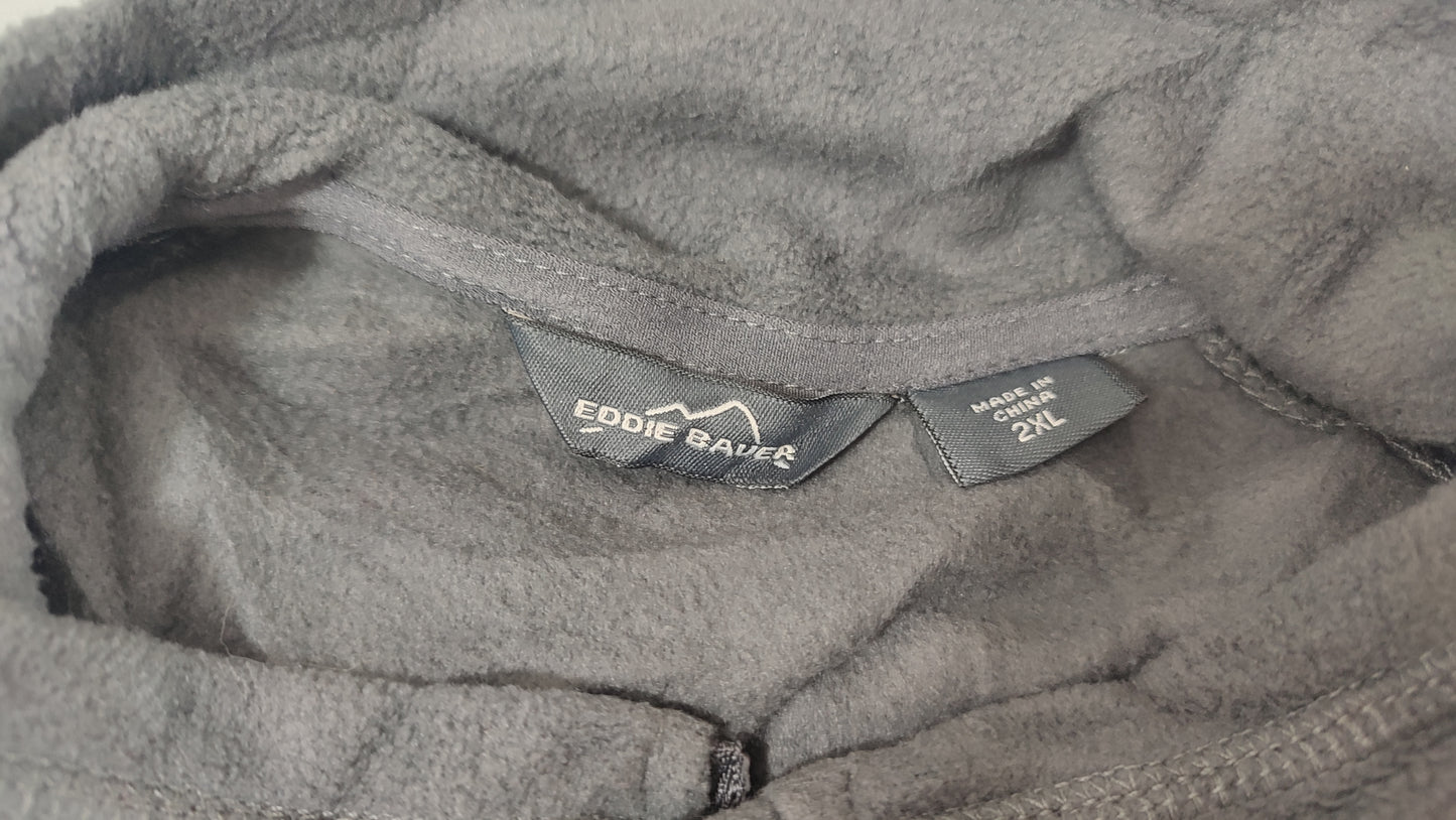 Vêtement sweat veste polaire zippé gris Eddie bauer taille XXL #Retrostreet