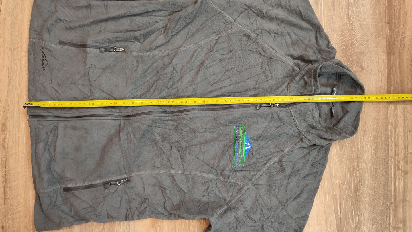 Vêtement sweat veste polaire zippé gris Eddie bauer taille XXL #Retrostreet