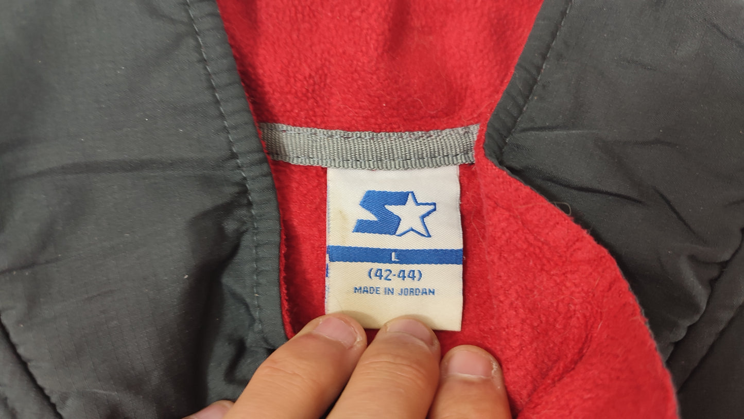Vêtement sweat veste polaire zippé rouge et gris Starter taille L #Retrostreet