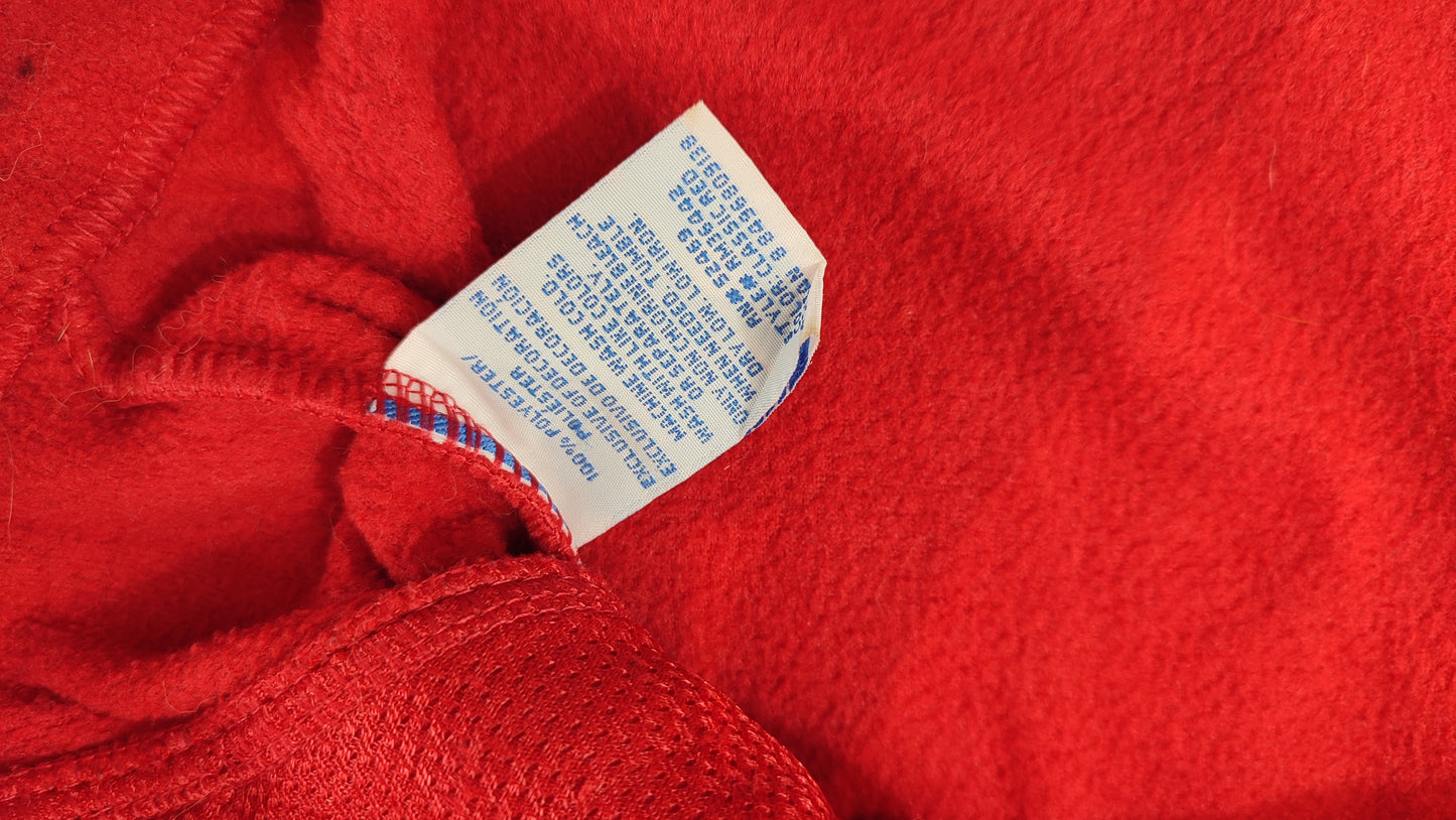 Vêtement sweat veste polaire zippé rouge et gris Starter taille L #Retrostreet