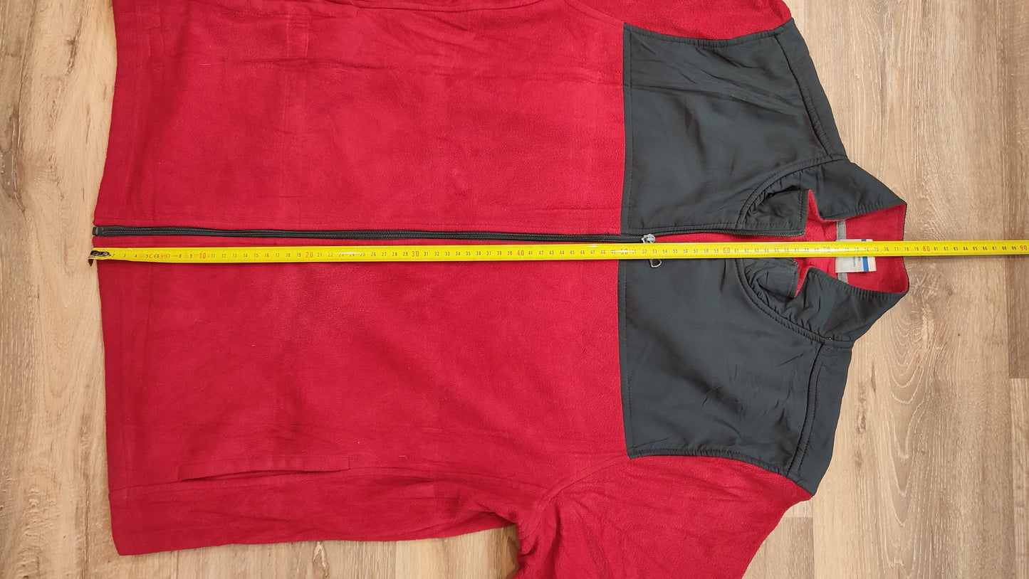 Vêtement sweat veste polaire zippé rouge et gris Starter taille L #Retrostreet