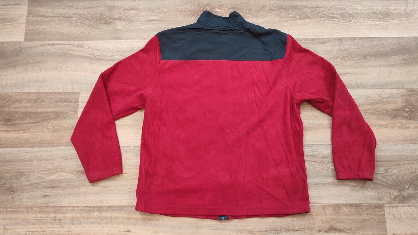Vêtement sweat veste polaire zippé rouge et gris Starter taille L #Retrostreet