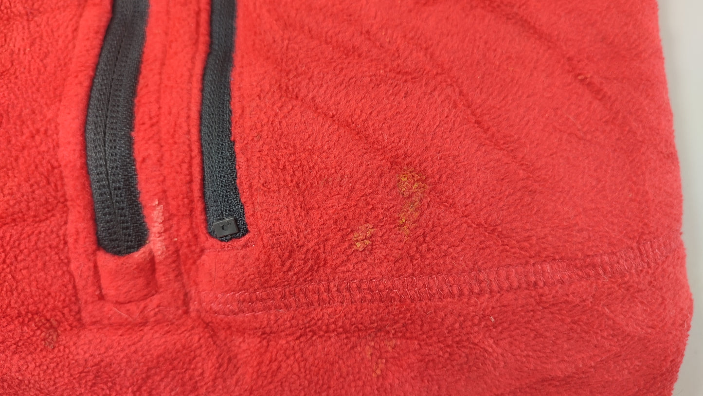 Vêtement sweat veste pull polaire 1/4 zippé rouge Starter taille M 38-40 #Retrostreet